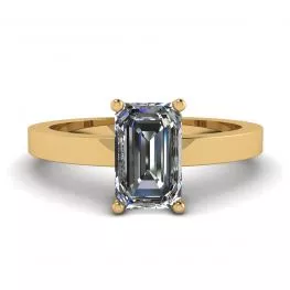 Rectangular Diamond Ring in 18K Yellow Gold