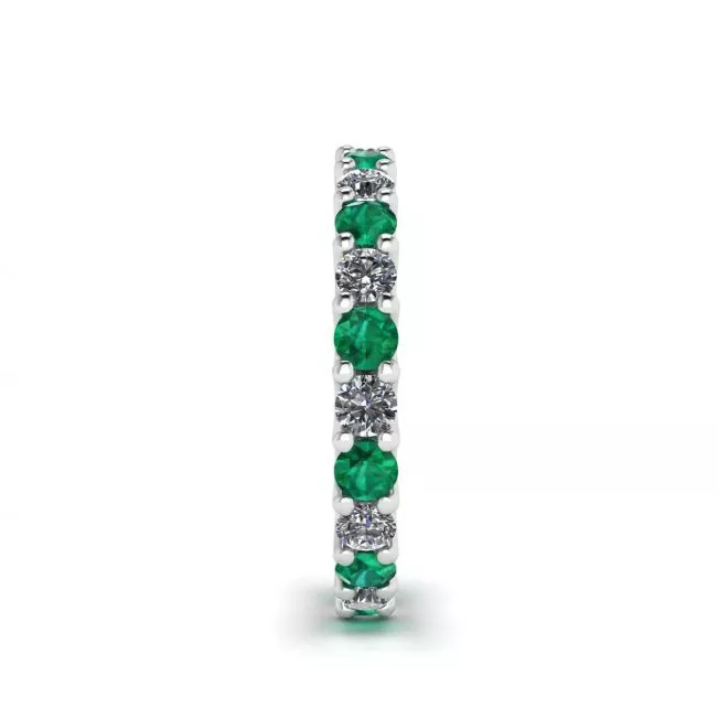 Eternity ring with Emeralds and Diamonds - Photo 2