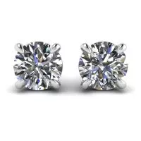 Perfect Round Diamond Studs White Gold