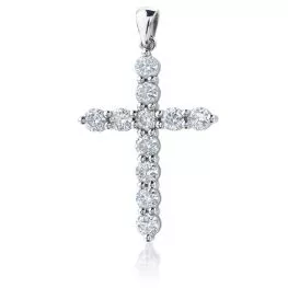 Cross Necklace with 11 diamonds (2х1.5 cm)